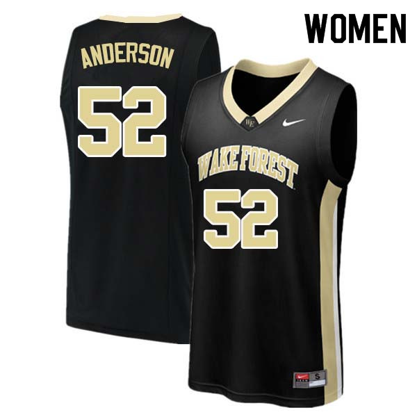 Women #52 Britton Anderson Wake Forest Demon Deacons College Basketball Jerseys Sale-Black